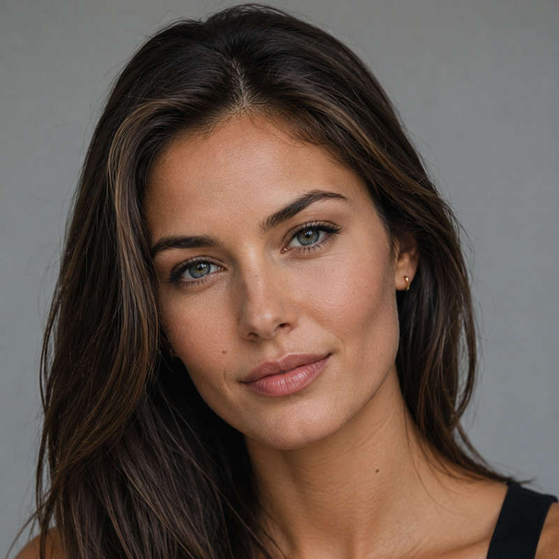 Woman with long dark hair looking toward the camera.